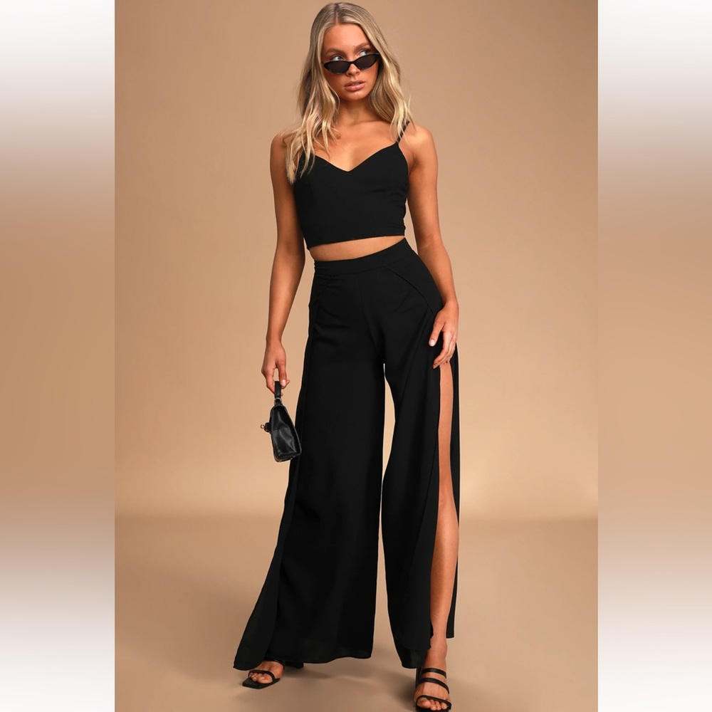 Lulus Out Tonight Black Two-Piece Jumpsuit